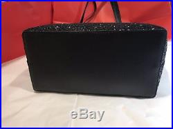 NWT Kate Spade Penny Greta Court AND Bitsy Wallet Keychain Black Glitter