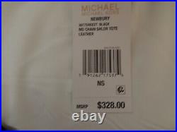 NWT Michael Kors Newbury Medium Chain Pebble Leather Shoulder Tote Black