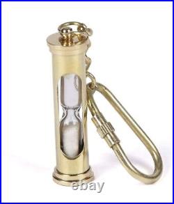 Nautical Brass Sand Timer Keychain Key Ring Lot of 50 Ps Maritime Hourglass 2