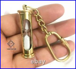 Nautical Brass Sand Timer Keychain Key Ring Lot of 50 Ps Maritime Hourglass 2