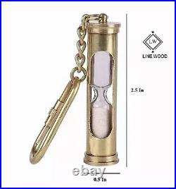 Nautical Brass Sand Timer Keychain Key Ring Lot of 500 Ps Maritime Hourglass 2