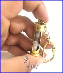 Nautical Brass Sand Timer Keychain Key Ring Lot of 500 Ps Maritime Hourglass 2