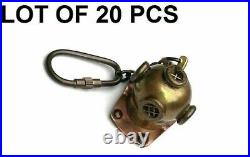 Nautical Divers Diving Helmet Brass Diving Helmet Key chain Set of 20 piecs