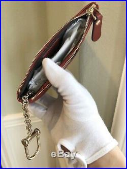 New Authentic Gucci Guccissima Black Zip Wallet Key Chain Purse Card Holder NIB
