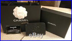 New Chanel CC Black Zipped O Key Holder Ring Chain Pouch O-Case NIB