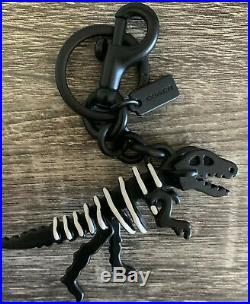 New Coach Metal Rexy T-Rex Black Dinosaur Bag Charm Keychain Ring 39403 GIFT BOX