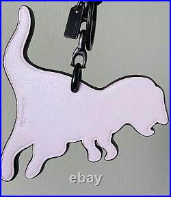 New Coach Pink Glitter Rexy Black Copper C Chain Bag Charm Key Ring Fob 27717