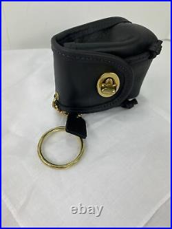 New Coach Vintage Black Leather Bag Daypack Keychain FOB Style No. 7253 J3