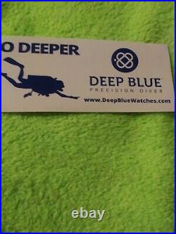 New Deep Blue Master1000 Auto with2 straps, watch case, key chain, sticker. 300m
