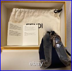 New FENDI Monster Fur Charm Mini Backpack Black Color Storage Bag Card Authentic