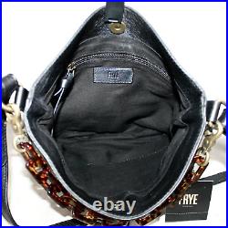 New FRYE Jade Bucket Studded Crossbody Bucket Bag Black Leather Brass Hardware