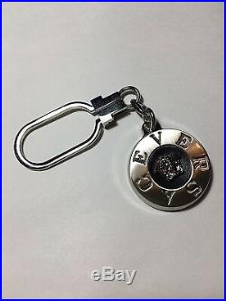 New GIANNI VERSACE VINTAGE'90s METAL RELIEF MEDUSA KEY CHAIN SILVER BLACK ITALY