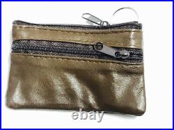 New Ladies Men Genuine Leather Small Coin Card Key Ring Wallet Pouch PurseClrCn