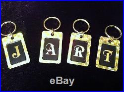 New Reflective Initial Key Rings Chains 216 Pieces withDisplay Rack USA Made