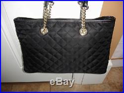 New WithTags Calvin Klein Quilted Nylon Chain Key Black Tote Bag. 100%Authentic