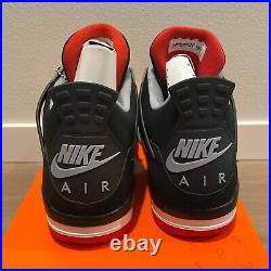 Nike Air Jordan 4 Retro OG Bred Black Red 308497-060 Men's 12.5 B-grade