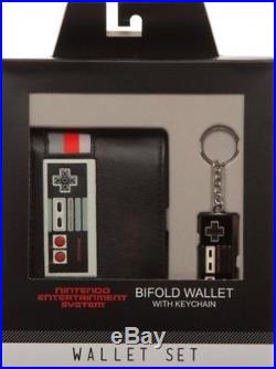 Nintendo NES Controller Gift Box Set Bifold Wallet and Keychain, New