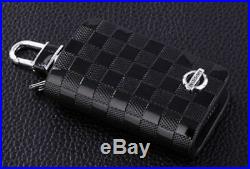 Nissan Leather Car Key Keychain Fob Case Holder Zipper Cover High Quality Black