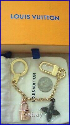 Nwot Louis Vuitton Bag Handbag Charm Key Chain Gold Black Rose Pink Hook Box