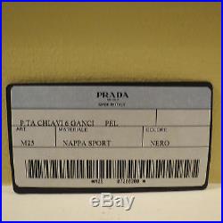 Nwt Authentic Prada Black Nappa Leather Key Ring Holder Key Chain Wallet