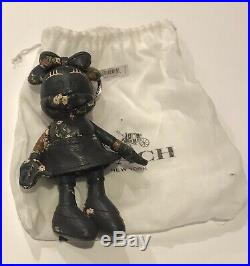 Nwt Coach X Disney Minnie Mouse F30955 Black Doll Fob Key Chain Handbag Charm