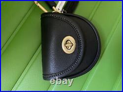 Nwt Limited Edition Coach Black Leather Turnlock Saddle Bag Charm 3727