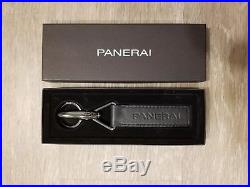 Officine Panerai Key Chain Keyring Black Leather In Box PAA00547