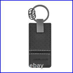 Original Mercedes AMG Business Key Chain Keychain Keyring Leather Black RARE