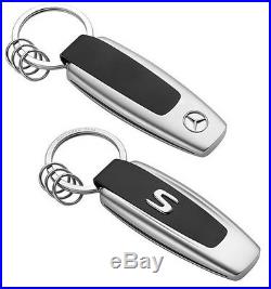 Original Mercedes-Benz Key Chain Typo S-Class silver / black stainless steel