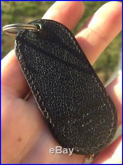PORSCHE Rare Vintage key fob Real Moroco, England, craftsman black w enamel
