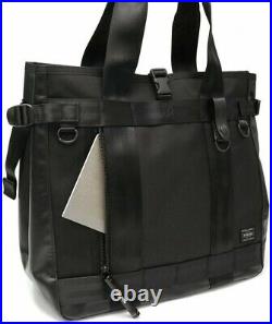 PORTER Tote bag HEAT 703-06971 black Nylon with Maglite + Leather key chain New