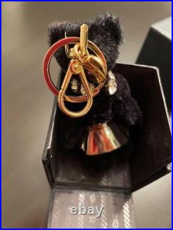 PRADA BEAR Key chain Bag charm Key rings Black Flower with boxed Unused Auth