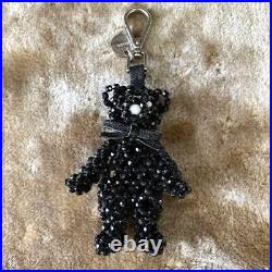 PRADA Bead Bear Bag charm key chain Women's Unisex Accessories BLACK Auth