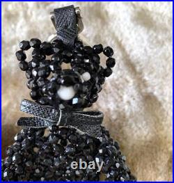 PRADA Bead Bear Bag charm key chain Women's Unisex Accessories BLACK Auth