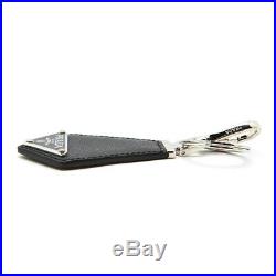 PRADA Black KeyRing Calf Leather Metal KeyHolder 2PP041 053 F0002 Mens Womens
