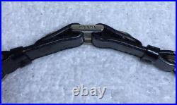 PRADA Black Leather and Silvertone Metal Keychain