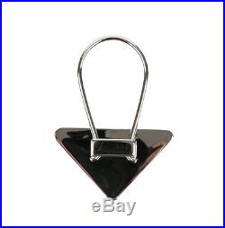 PRADA Black Triangle Logo KeyRing Calf Leather Metal KeyHolder 2PP301 053 F0002