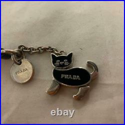 PRADA Cat Keychain Keyring Phone Strap Bag Charm Black