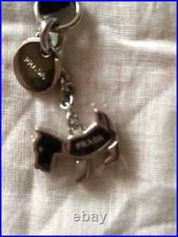 PRADA Dog Terrier Design Strap Bag Charm Keychain Key Ring New Unused