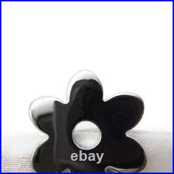 PRADA Flower key chain Metal Black 1AR651