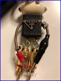 PRADA Key Chain Robot Bag Charm Edward Keyring With Box Used
