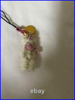 PRADA Key ring Key holder Key chin STRAP Bag charm AUTH Bear White Pink Rare F/S