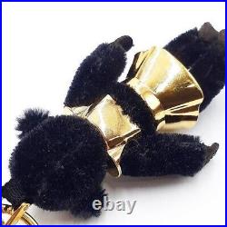 PRADA Key ring Key holder chain Bag charm AUTG Gorilla Bear Black Plate F/S
