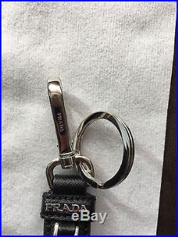 PRADA Men's Keychain Leather Metal Pepper Brand New & Authentic Retail $200
