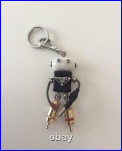 PRADA Robot Logo Keychain Keyring Bag Charm Black