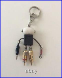 PRADA Robot Logo Keychain Keyring Bag Charm Black