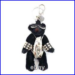 PRADA Rock Bear Bag Charm Ladies Women's Key rings Key chains Black with boxed