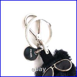 PRADA Rock Bear Bag Charm Ladies Women's Key rings Key chains Black with boxed
