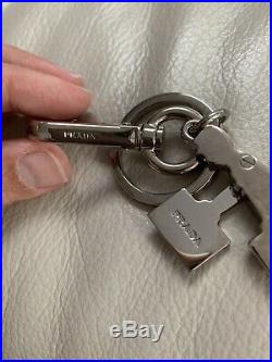 PRADA Silver Bellhop Key Ring