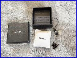 PRADA Skull Motif Silver Black Key Chain Keyring Bag Purse Charm Metal from JP